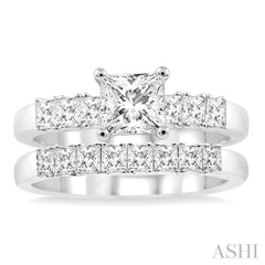 Princess Shape Diamond Wedding Set