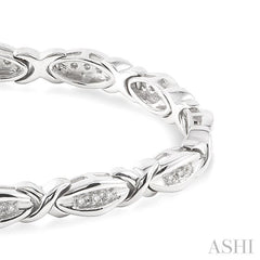 1/6 Ctw 'X' Shape Round Cut Diamond Bracelet in Sterling Silver