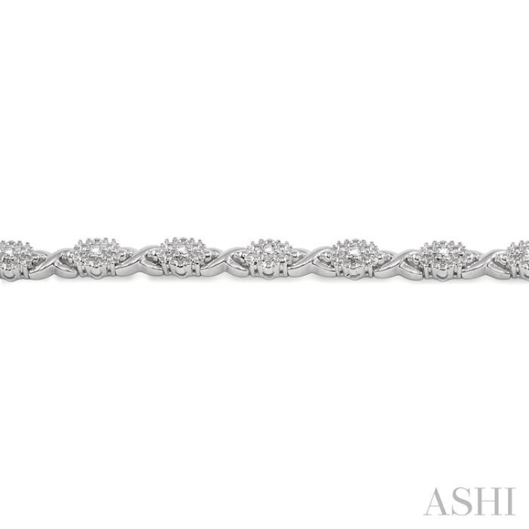1/6 Ctw Round Cut Diamond Bracelet in Sterling Silver