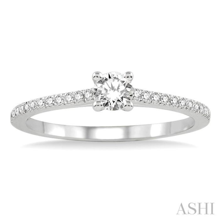 Round Shape Semi-Mount Diamond Engagement Ring