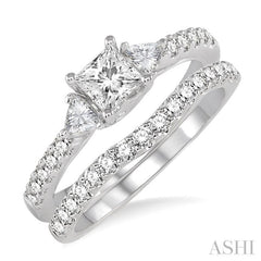 Princess Shape Diamond Wedding Set