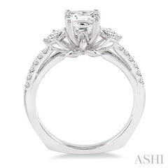 Princess Shape Past Present & Future Diamond Engagement Ring