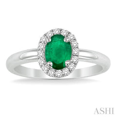 Oval Shape Gemstone & Halo Diamond Ring