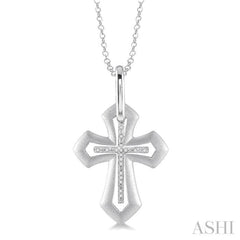 Silver Cross Diamond Pendant