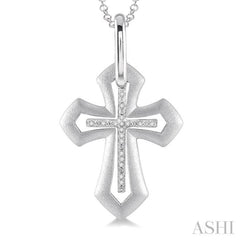 Silver Cross Diamond Pendant