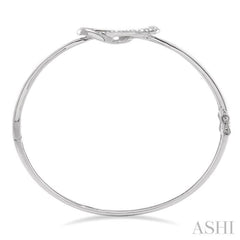 1/20 Ctw Single Cut Diamond Bangle in Sterling Silver