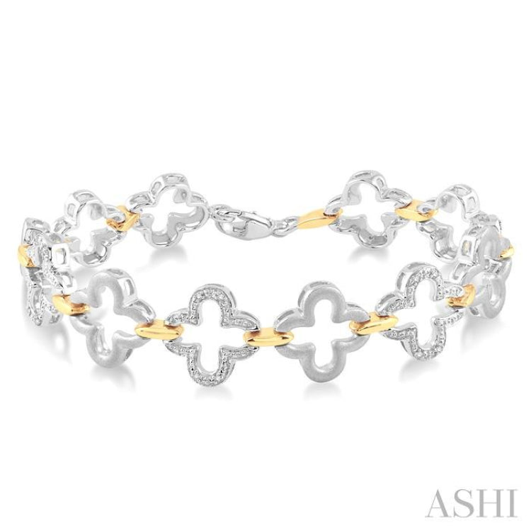 Silver Clover Diamond Fashion Bracelet