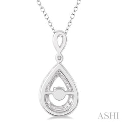 Silver Pear Shape Emotion Diamond Pendant