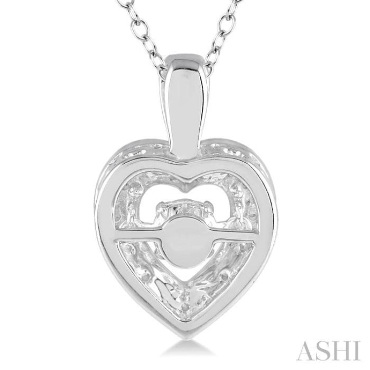 Silver Heart Shape Emotion Diamond Pendant