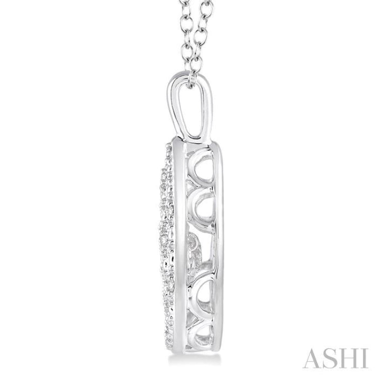 Silver Pear Shape Emotion Diamond Pendant