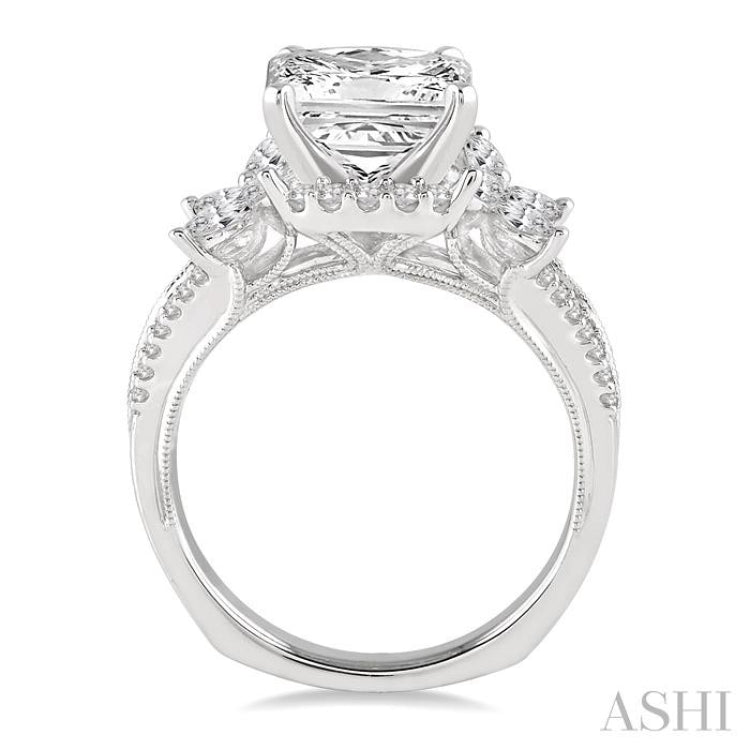 Princess Shape Semi-Mount Diamond Engagement Ring