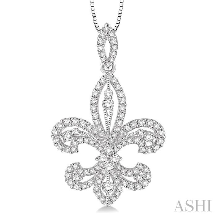 Fleur De Lis Diamond Pendant