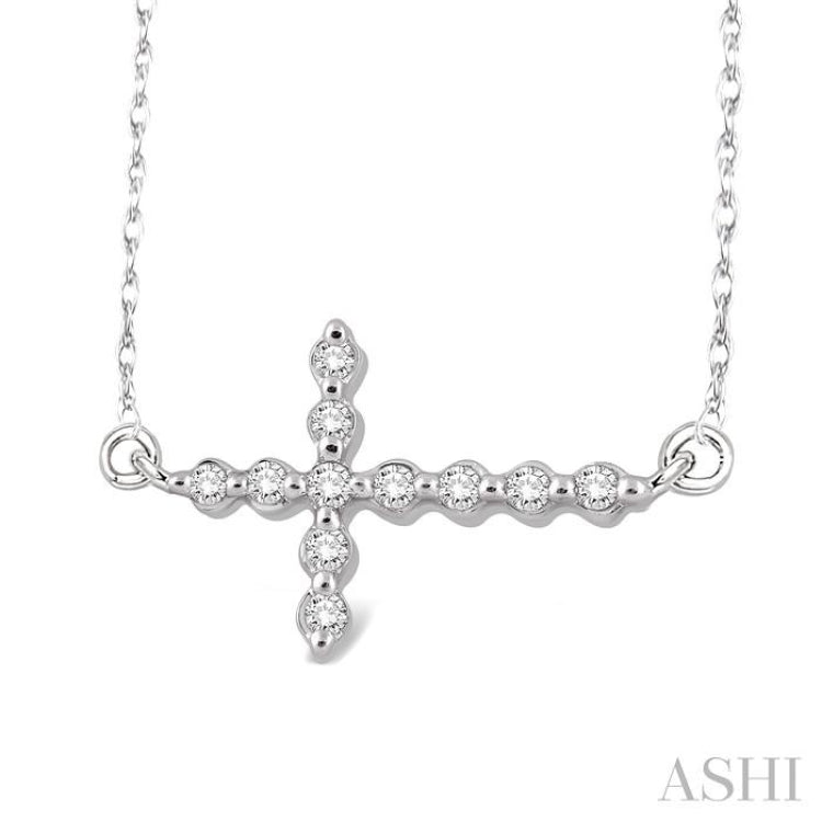 Sideway Cross Diamond Pendant