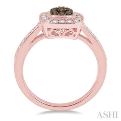 Cushion Shape Champagne Halo Diamond Fashion Ring