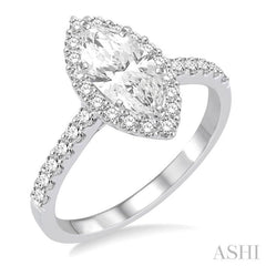 Marquise Shape Halo Diamond Engagement Ring