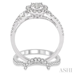 Oval Shape Halo Lovebright Diamond Wedding Set