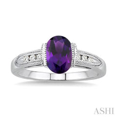 Oval Shape Gemstone & Diamond Ring