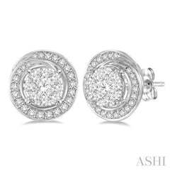 Round Shape Halo Lovebright Diamond Earrings