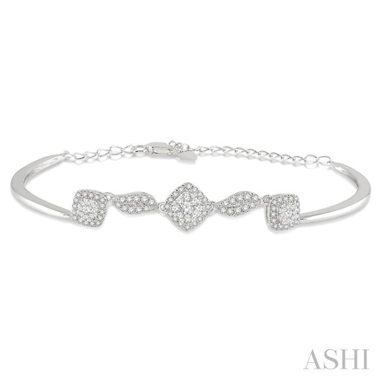 Cushion Shape Halo Lovebright Diamond Chain Bracelet