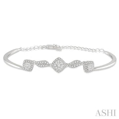 Cushion Shape Halo Lovebright Diamond Chain Bracelet