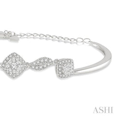 Cushion Shape Halo Lovebright Diamond Chain Bracelet