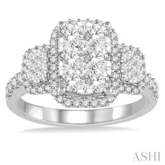 Past Present & Future Halo Lovebright Diamond Engagement Ring