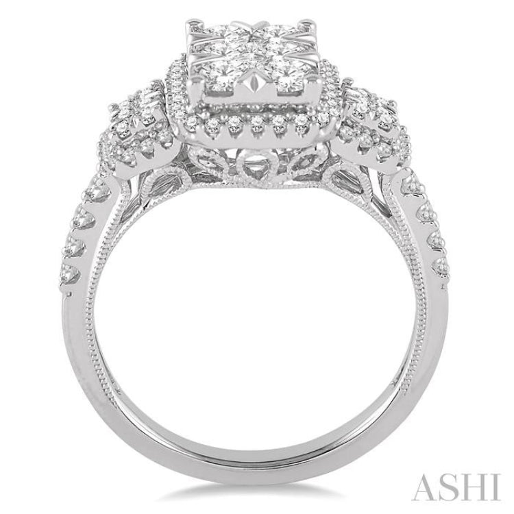 Past Present & Future Halo Lovebright Diamond Engagement Ring