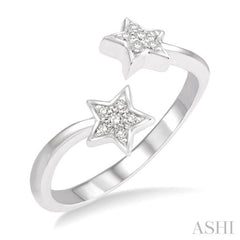 Twin Star Diamond Fashion Open Ring