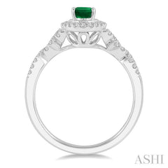 Oval Shape Gemstone & Halo Diamond Ring