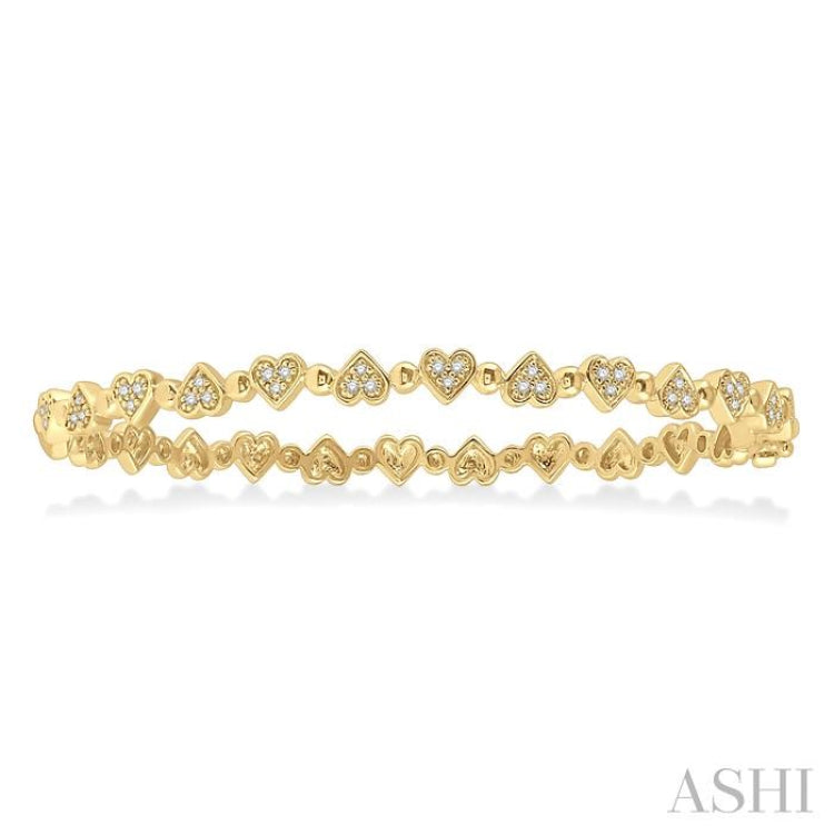 Stackable Heart Shape Diamond Bangle