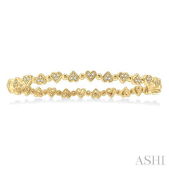 Stackable Heart Shape Diamond Bangle