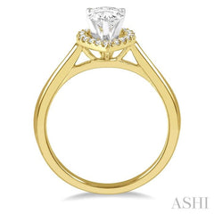 Pear Shape Halo Diamond Engagement Ring