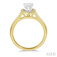 Pear Shape Halo Diamond Engagement Ring