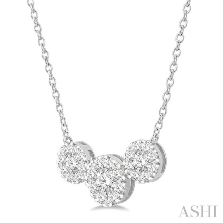 Round Shape Past Present & Future Lovebright Essential Diamond Necklace