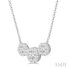 Round Shape Past Present & Future Lovebright Essential Diamond Necklace