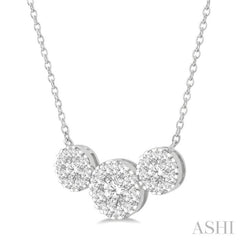 Round Shape Past Present & Future Lovebright Essential Diamond Necklace