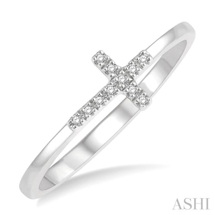 Sideway Cross Diamond Ring