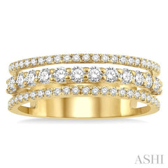 Three Row Diamond Fashion Band