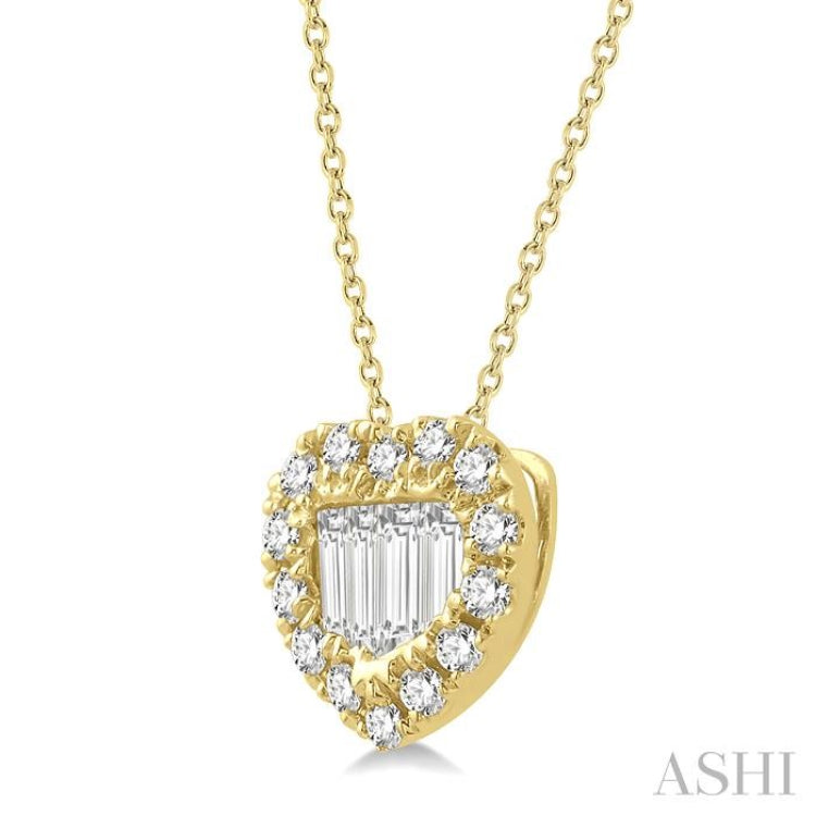 Heart Shape Halo Fusion Diamond Fashion Pendant