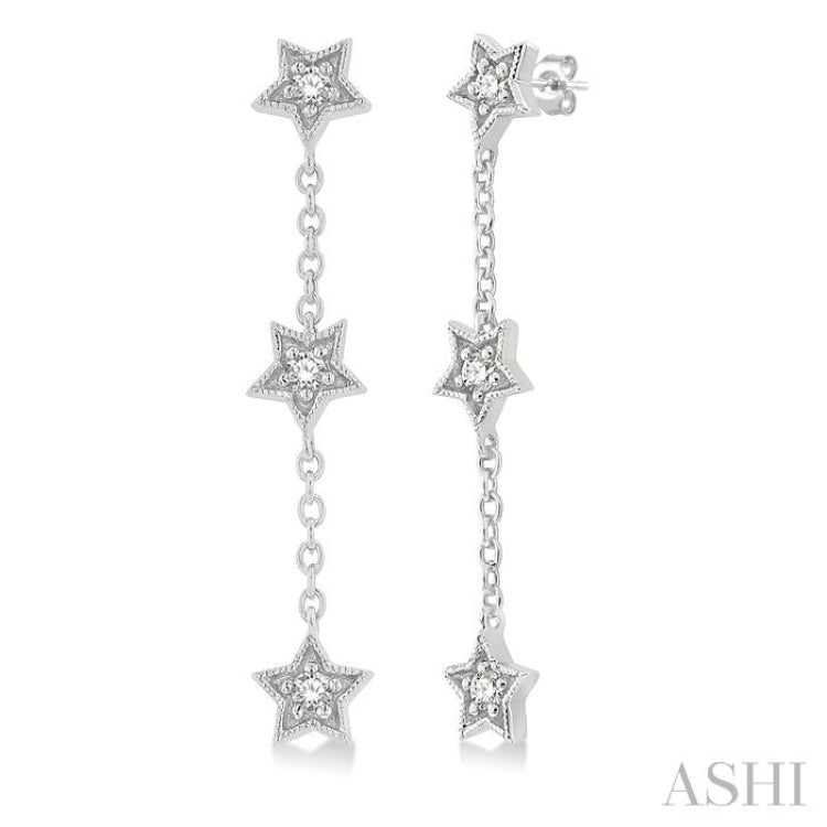 Star Diamond Station Long Earrings