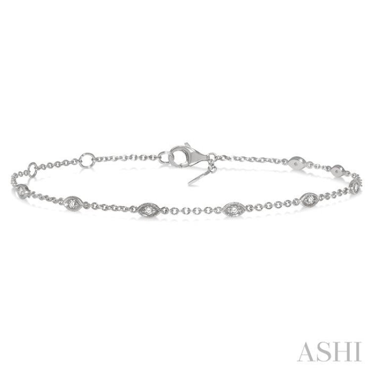 Marquise Shape Diamond Station Chain Bracelet