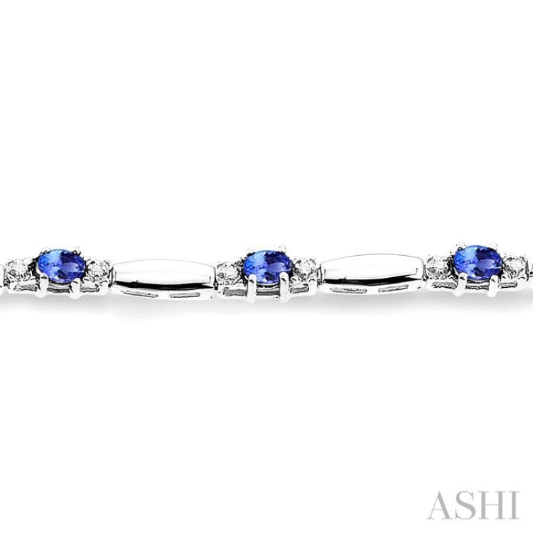 Oval Shape Gemstone & Diamond Bracelet