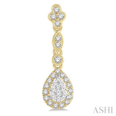 Pear Shape Halo Lovebright Diamond Earrings