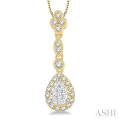 Pear Shape Halo Lovebright Diamond Pendant