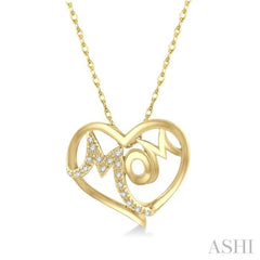 Mom Heart Shape Diamond Fashion Pendant