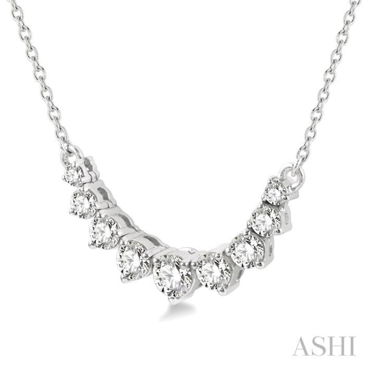 Graduated Diamond Smile Necklace