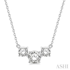 Round Shape Past Present & Future Diamond Necklace