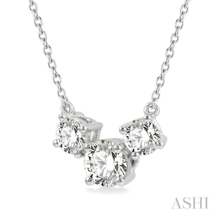 Round Shape Past Present & Future Diamond Necklace