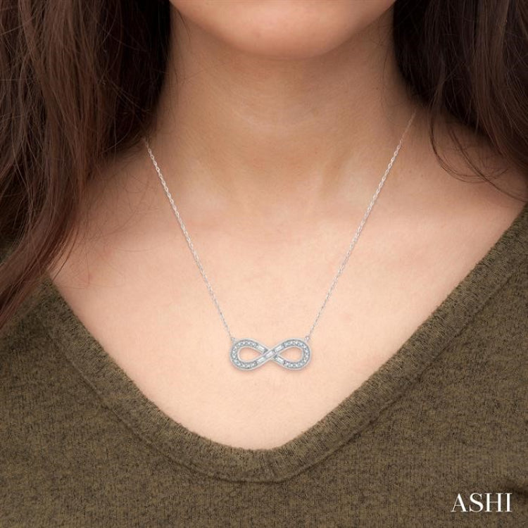 Infinity Baguette Diamond Fashion Necklace