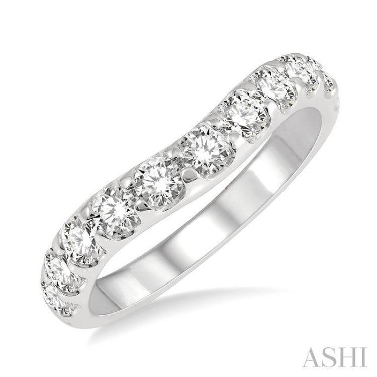 Curved Diamond Wedding Band